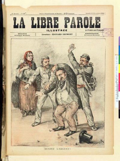 Give Back the Money!, front cover of La Libre Parole magazine by French School